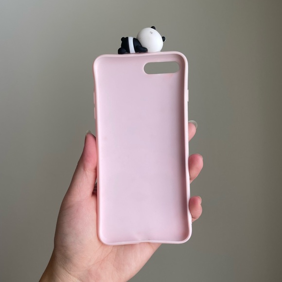 3D Cartoon We Bare Bears Soft Silicone Cases for iPhone 8 Plus, Green & Pink - Picture 3 of 5